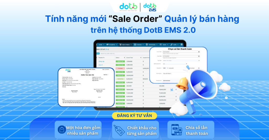 Tính năng sale order trên hệ thống DotB EMS