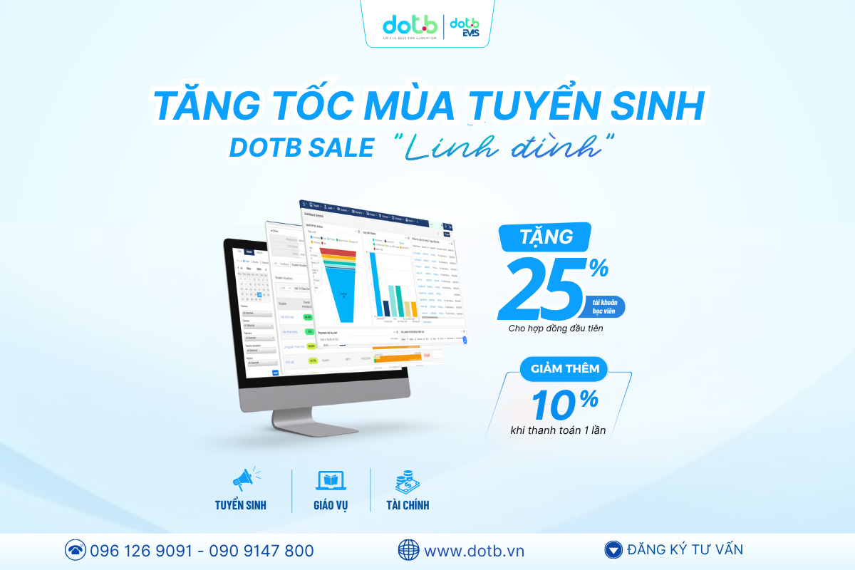 Chương trình ưu đãi Tháng 6: Tăng tốc tuyển sinh - DotB Sale linh đình, Giảm 25% tài khoản học viên 5 Chương trình ưu đãi Tháng 6: Tăng tốc tuyển sinh - DotB Sale linh đình, Giảm 25% tài khoản học viên