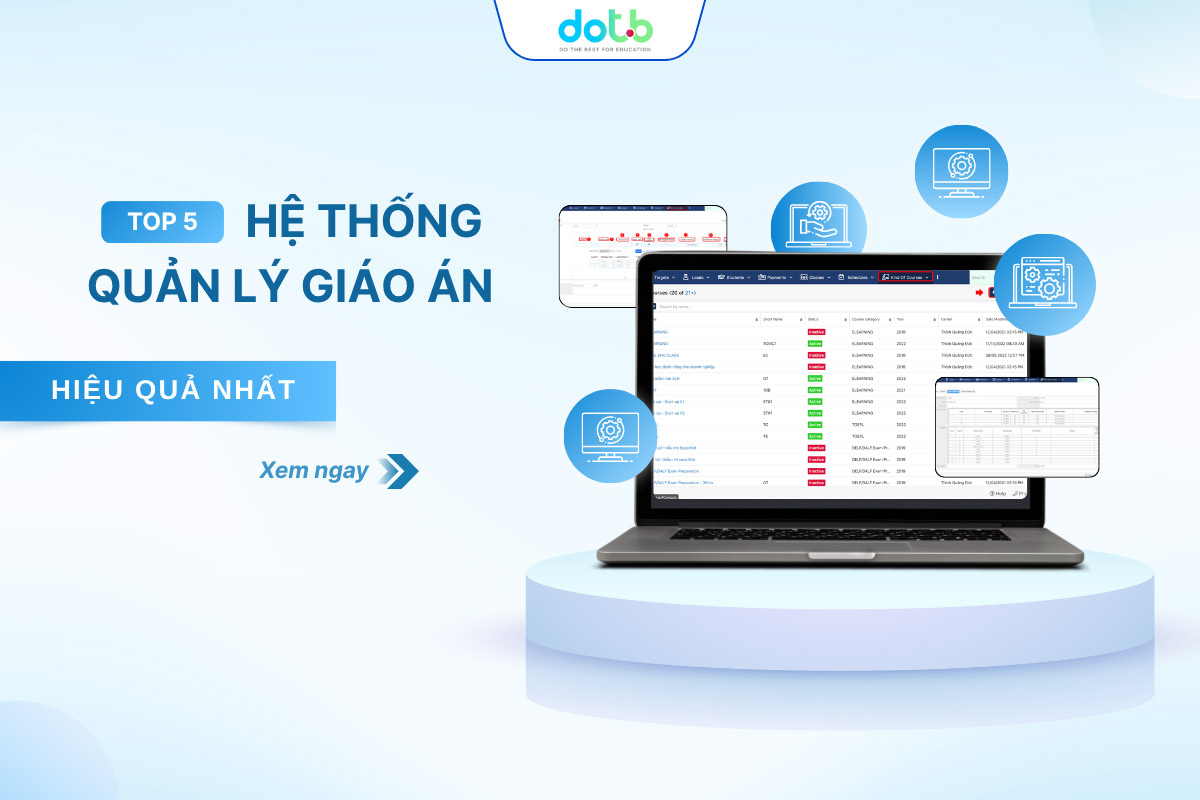 Top 5 hệ thống quản lý giáo án hiệu quả dành cho trung tâm giáo dục.