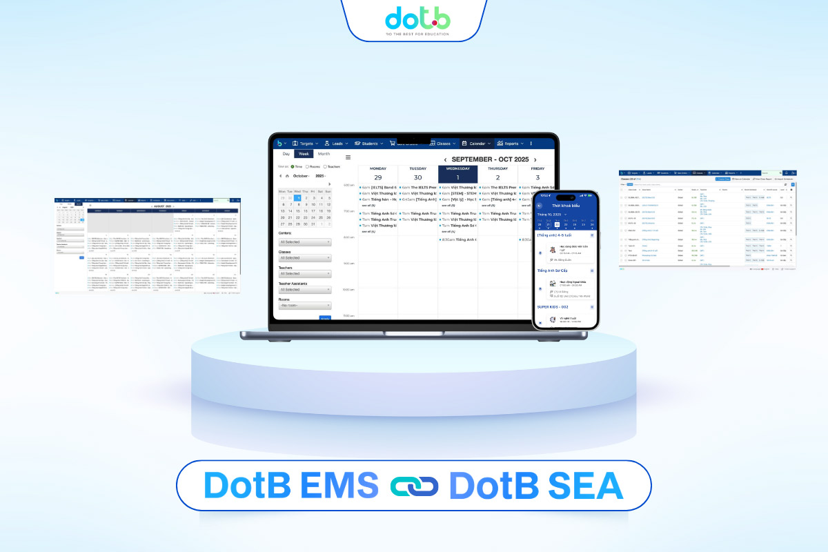 DOTB EMS - phần mềm xếp thời khóa biểu và lịch giảng dạy thông minh cho trung tâm giáo dục
