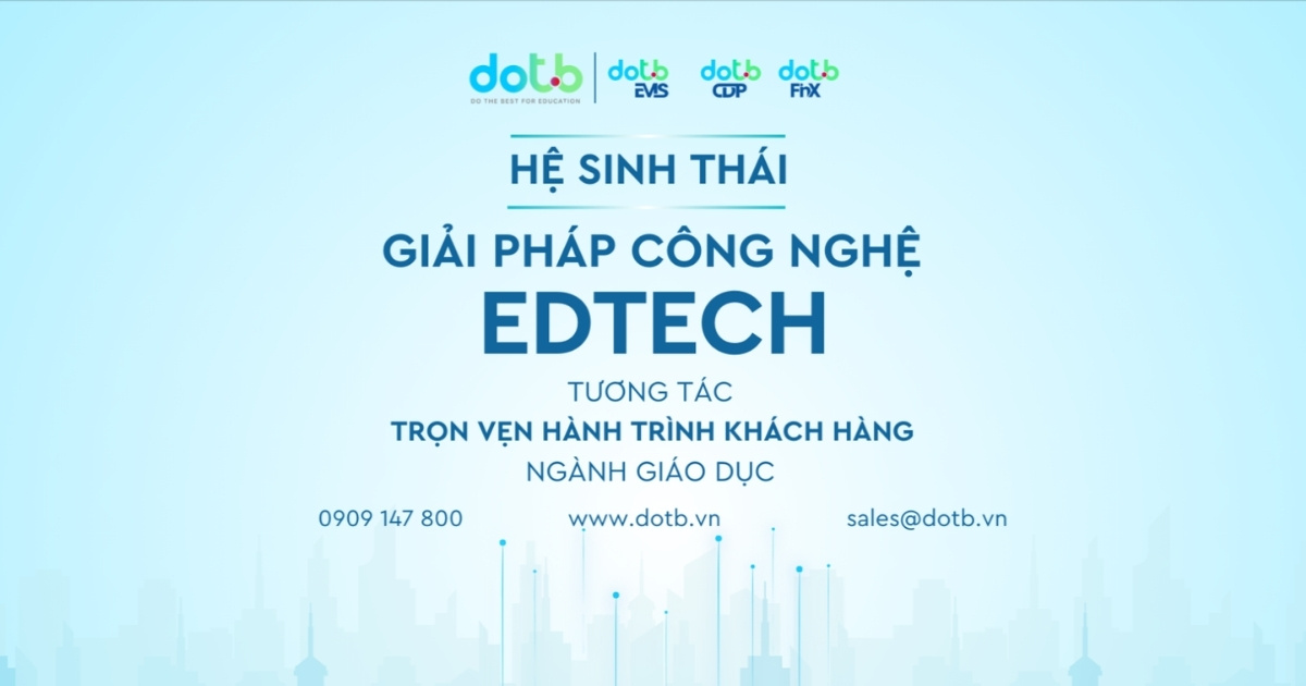 Giới thiệu Công ty DotB - Đơn vị cung cấp giải pháp quản lý cho Tổ Chức Giáo dục 8 DotB là doanh nghiệp EdTech phát triển hệ sinh thái giải pháp công nghệ giáo dục hỗ trợ chuyển đổi số cho trung tâm đào tạo và trường học.